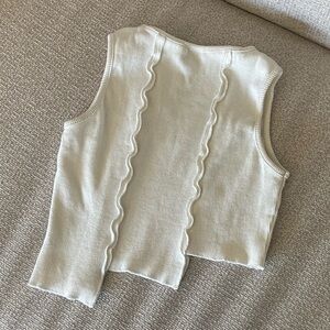 PrettyLittleThing Cream Knit Crop Top